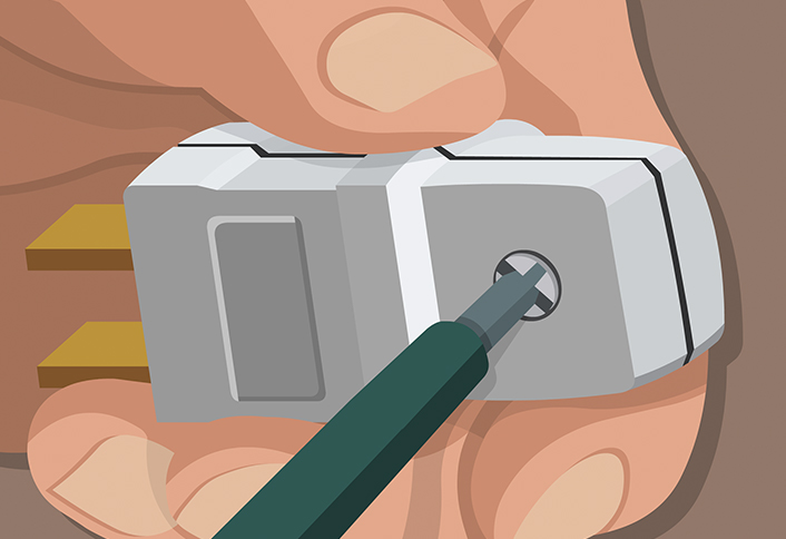 Open cover entrance - Replacing Plug Power Cord Open cover entrance - Replacing Plug Power Cord