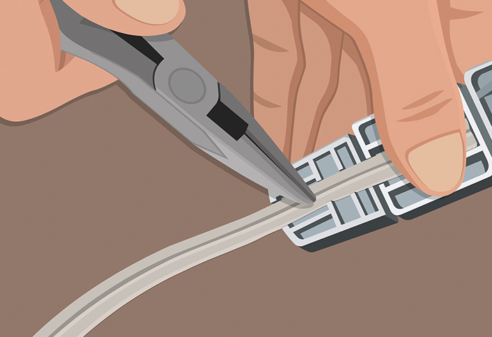 Put cord wiring channel - Replacing Plug Power Cord Put cord wiring channel - Replacing Plug Power Cord