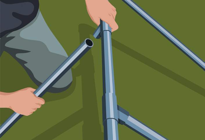 Assemble PVC support frame - Install Solar Power Backup Assemble PVC support frame - Install Solar Power Backup