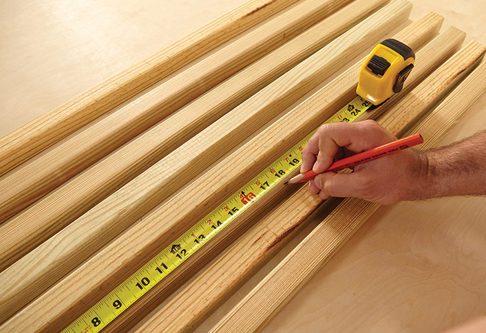 Measure and mark the wood - Outdoor Wood Doormat Measure and mark the wood - Outdoor Wood Doormat