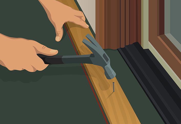 Fasten the first board - Solid Hardwood Flooring Fasten the first board - Solid Hardwood Flooring