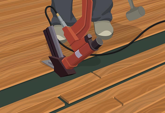 Install the remaining rows - Solid Hardwood Flooring Install the remaining rows - Solid Hardwood Flooring