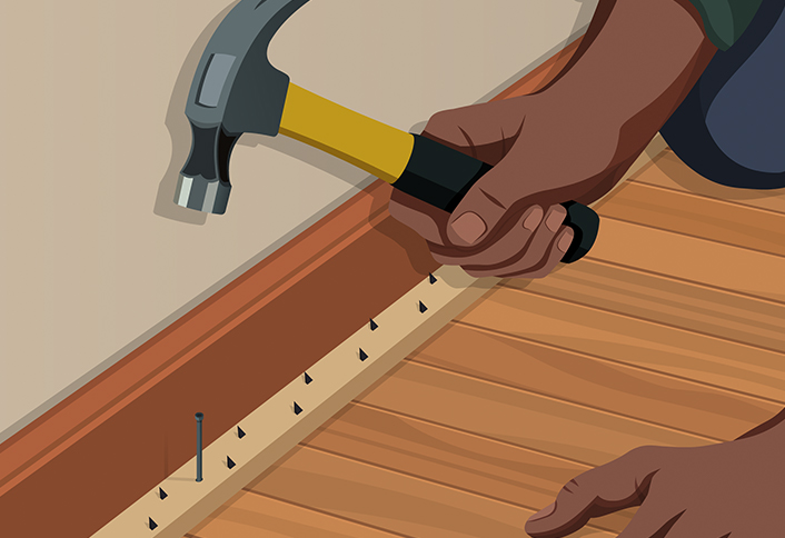 Cut tackless strips - Install Carpet Cut tackless strips - Install Carpet