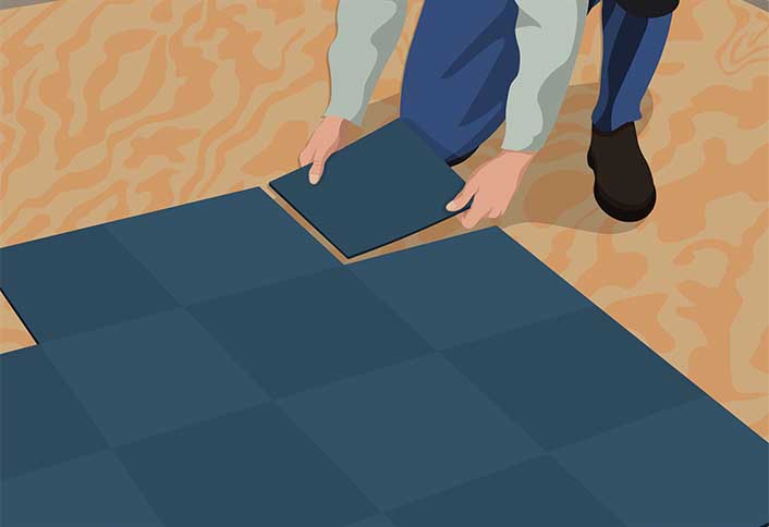 Lay starting corners - Installing Carpet Tiles Lay starting corners - Installing Carpet Tiles