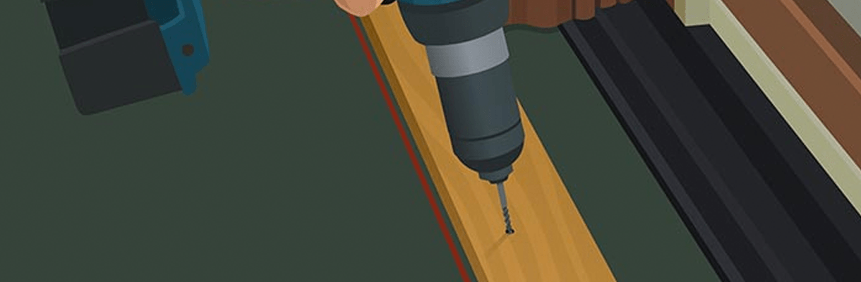 Illustration of someone drilling holes into floorboards Illustration of someone drilling holes into floorboards
