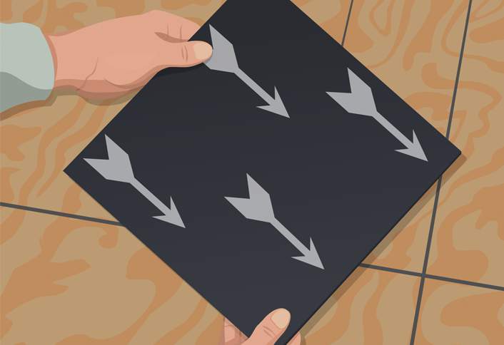 Lay the first tile - Install Parquet Tile Lay the first tile - Install Parquet Tile