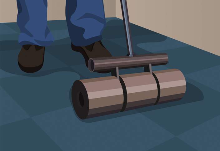 Roll the floor - Install Parquet Tile Roll the floor - Install Parquet Tile
