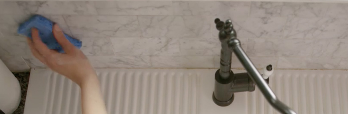 Clean the backsplash Clean the backsplash