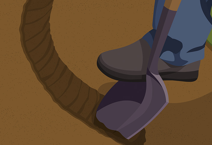Dig for the cable - Installing Low-Voltage Lighting Dig for the cable - Installing Low-Voltage Lighting