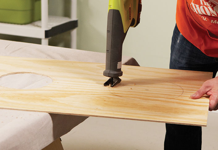 Drill holes - DIY Football Toss Drill holes - DIY Football Toss