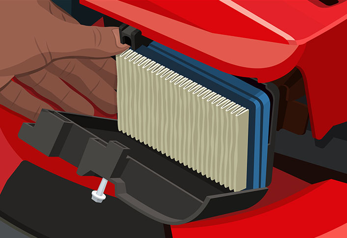 Check air filter - Maintaining Your Lawn Mower