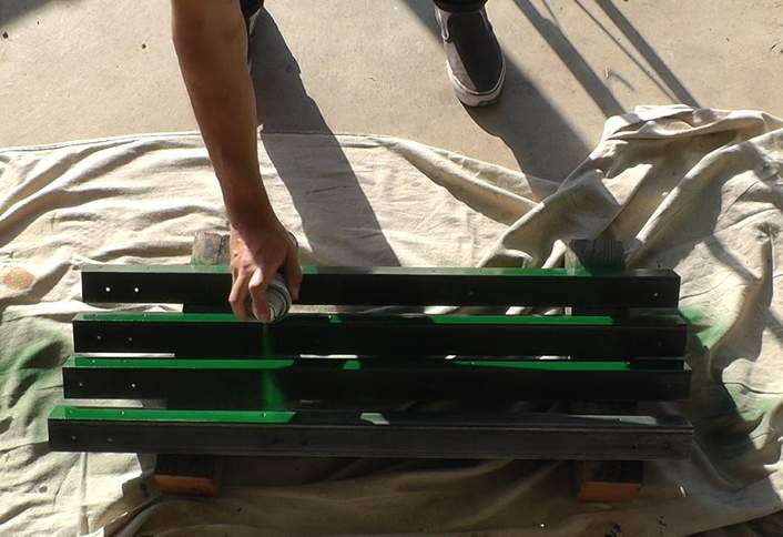 Paint the angle irons - Build a Grilling Cart Paint the angle irons - Build a Grilling Cart