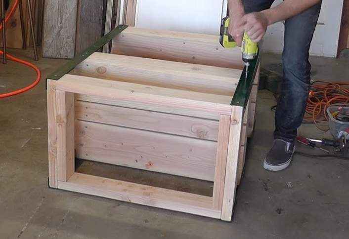 Attach the angle irons - Build a Grilling Cart Attach the angle irons - Build a Grilling Cart
