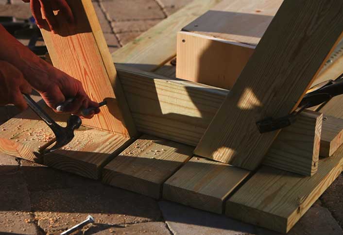 Attach legs - How Build Picnic Table Attach legs - How Build Picnic Table