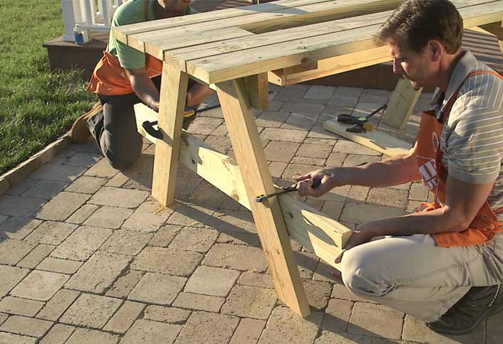 Clamp benches supports - How Build Picnic Table Clamp benches supports - How Build Picnic Table