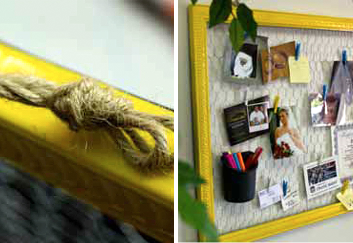 Tie string around eyelets - Make Chicken Wire Frame Tie string around eyelets - Make Chicken Wire Frame