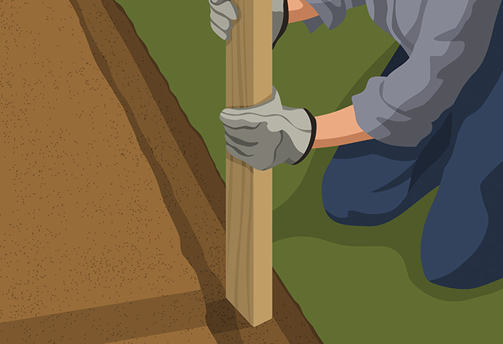 Lay out the bed - Install Brick Edging Lay out the bed - Install Brick Edging