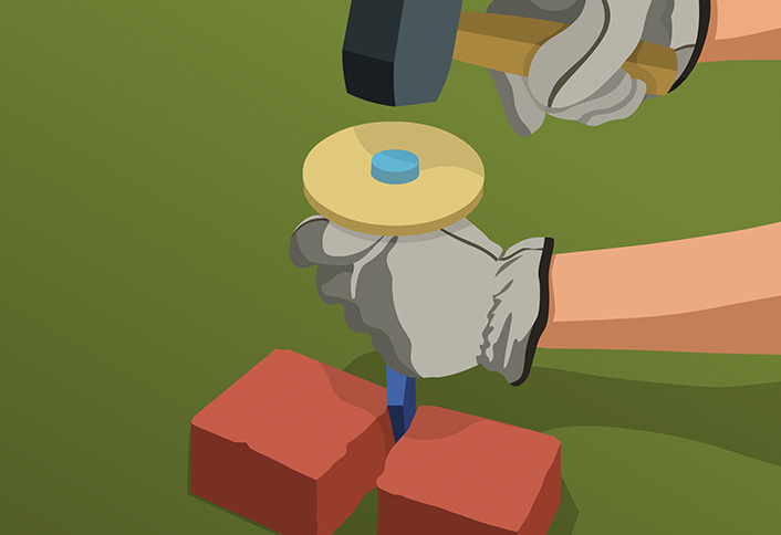 Cut your brick - Install Brick Edging Cut your brick - Install Brick Edging