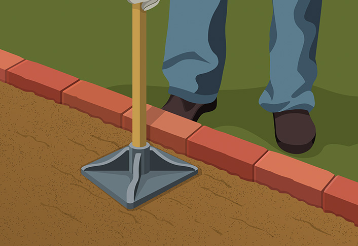 Add soil - Install Brick Edging Add soil - Install Brick Edging