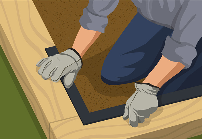 Level timbers and shim - Landscape Timber Edging Level timbers and shim - Landscape Timber Edging