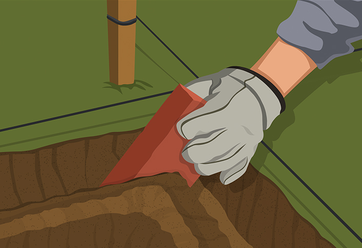 Dig a trench - Sawtooth Brick Edging Dig a trench - Sawtooth Brick Edging