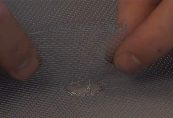 Affix patch over hole - Patch a Screen Affix patch over hole - Patch a Screen