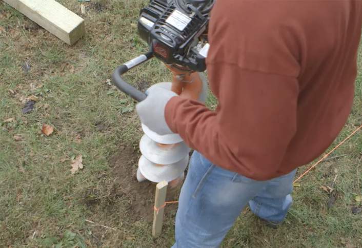 Dig post holes - Mortised Posts Rails Dig post holes - Mortised Posts Rails