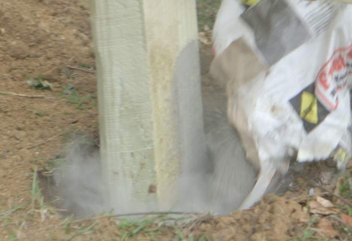 Fill hole with concrete - Mortised Posts Rails Fill hole with concrete - Mortised Posts Rails