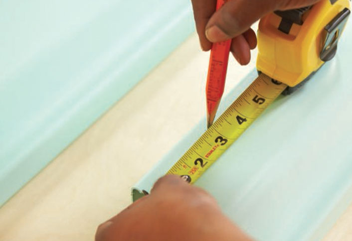 Measure gutter holes - Hanging Gutter Planter Project Measure gutter holes - Hanging Gutter Planter Project