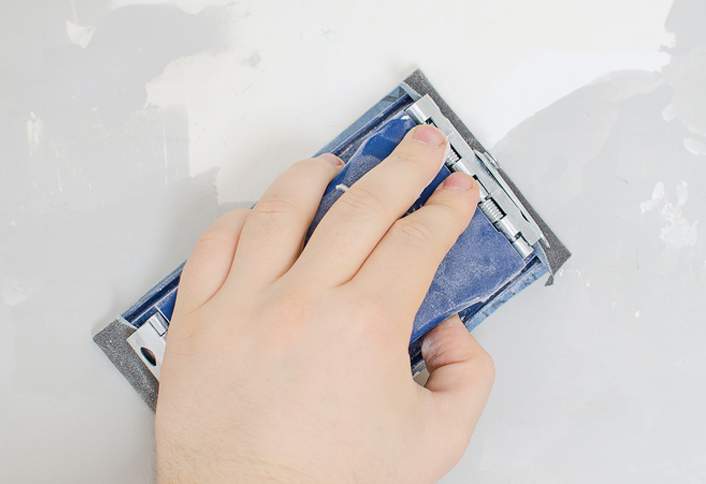 Sand the patched areas - Patch Peeling Paint Sand the patched areas - Patch Peeling Paint