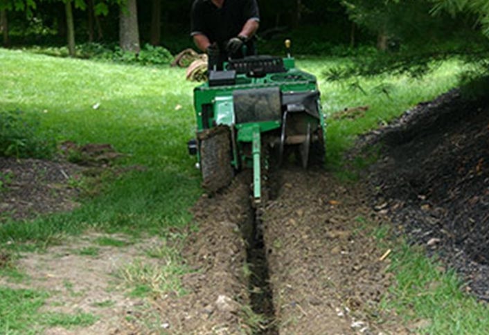 Excavate a trench - How Build French Drain Excavate a trench - How Build French Drain