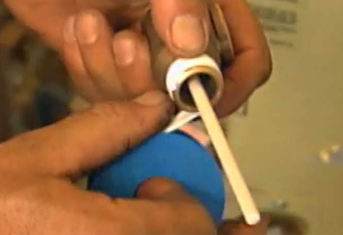 Prep the fitting threads - Install Pressure Relief Valve Prep the fitting threads - Install Pressure Relief Valve