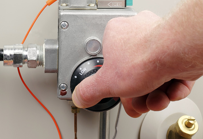 Turn control knob on - Install Gas Water Heater Turn control knob on - Install Gas Water Heater