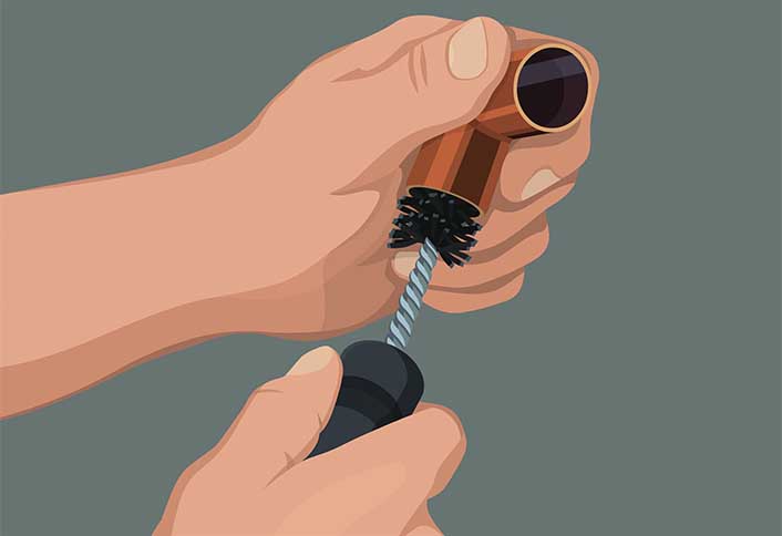 Prepare inside fitting - Solder Copper Pipes Prepare inside fitting - Solder Copper Pipes