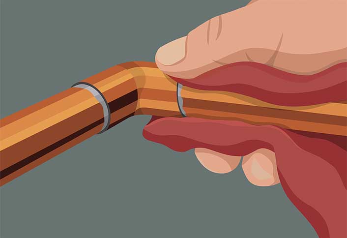 Clean the fitting - Solder Copper Pipes Clean the fitting - Solder Copper Pipes