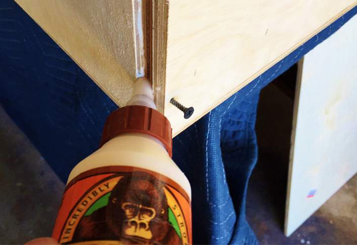 Add glue and screws - How to Build Storage Ottoman Add glue and screws - How to Build Storage Ottoman