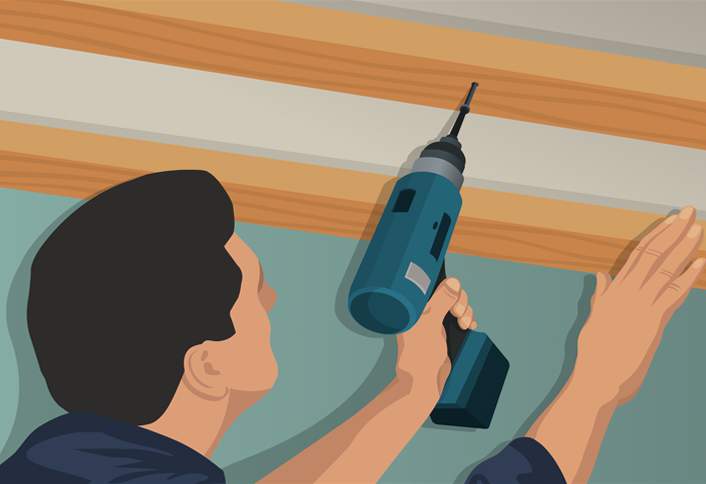 Mark locations top plates ceiling - Building Utility Shelves Mark locations top plates ceiling - Building Utility Shelves
