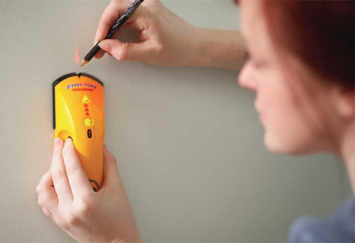 Locate the wall studs - Installing Adjustable Brackets Locate the wall studs - Installing Adjustable Brackets