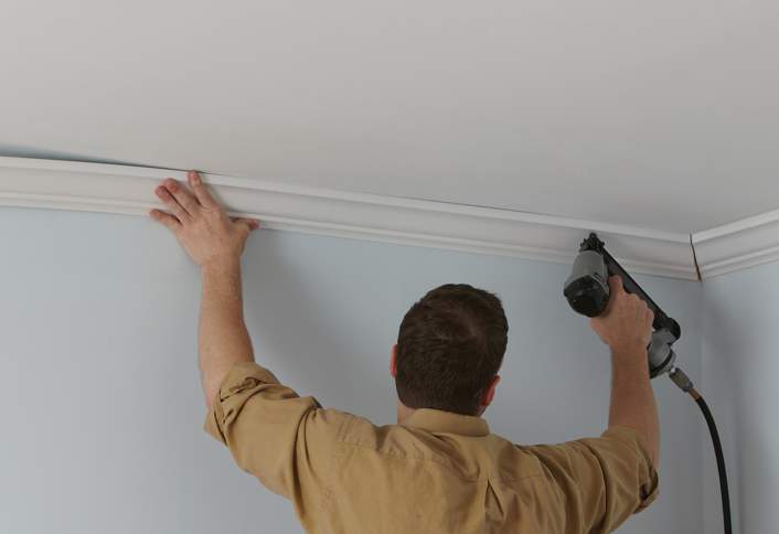 Nail the moulding in place - Cutting Mitered Returns Nail the moulding in place - Cutting Mitered Returns