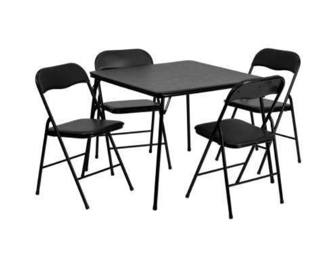 Fold Up Card Table And Chairs Off 53, What Is The Size Of A Folding Card Table
