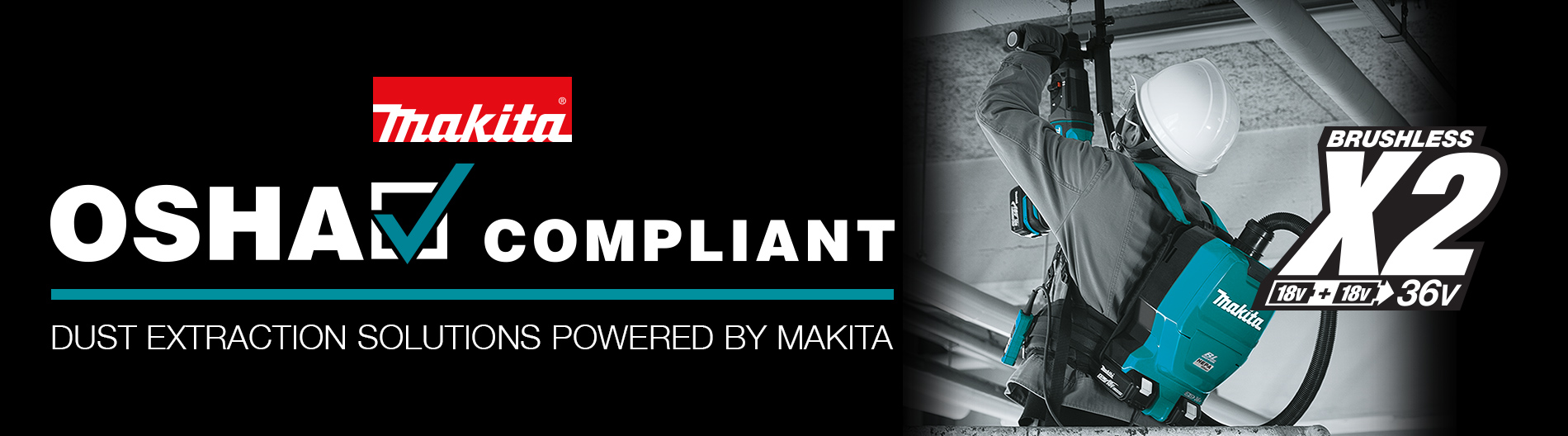 Makita x2 36v vaccum backpack osha complian dust extraction solutions Makita x2 36v vaccum backpack osha complian dust extraction solutions