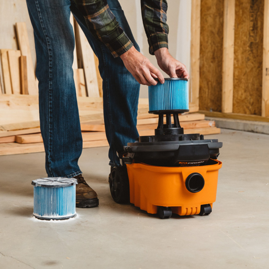 Ridgid 3 Layer Fine Dust Pleated Paper Filter For 3 To 4 5 Gal Ridgid Wet Dry Shop Vacuums Vf3500 The Home Depot