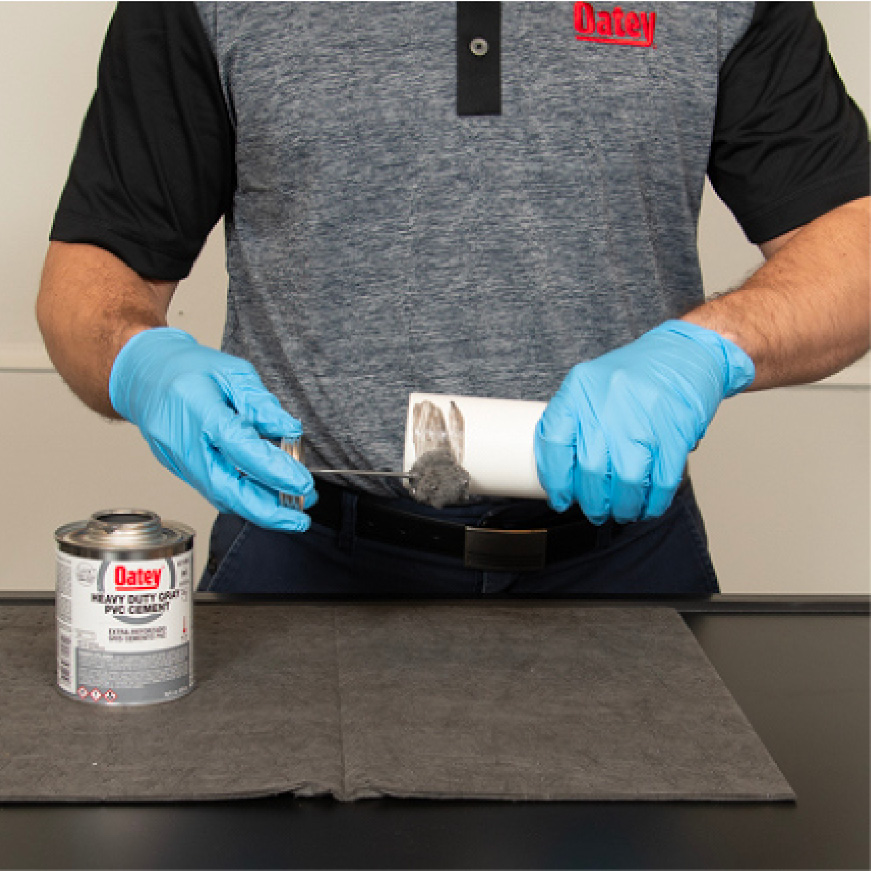 Solvent cementing PVC pipe Solvent cementing PVC pipe