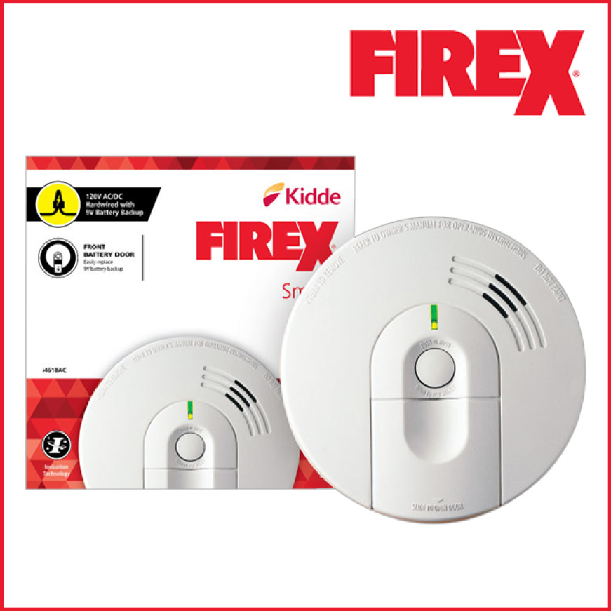 Kidde Firex Hardwired Smoke Detector with Adapters, 9-Volt Battery