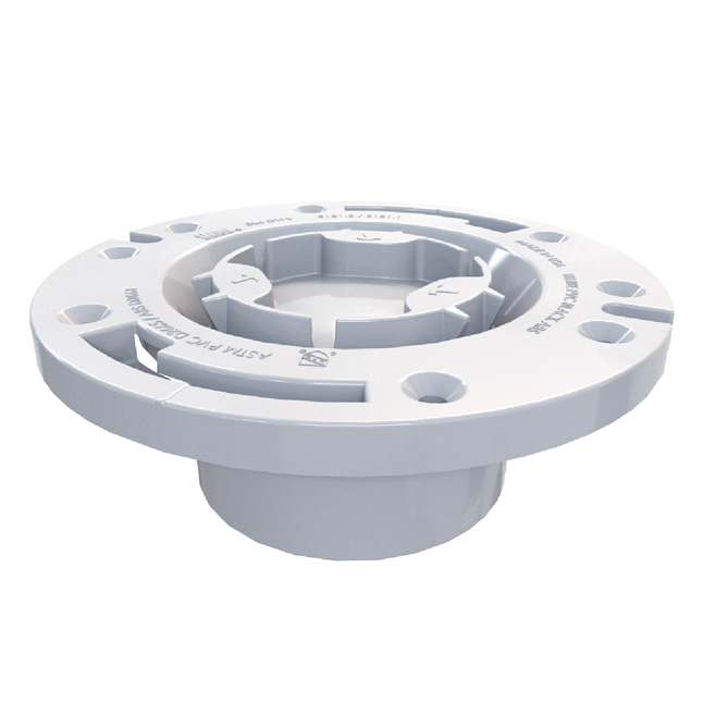 Oatey LevelFit 3 or 4 in. PVC Closet Flange With Test Cap435052 The