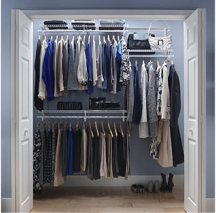 ClosetMaid 2087 ShelfTrack 2ft to 4ft Adjustable Closet Organizer Kit White