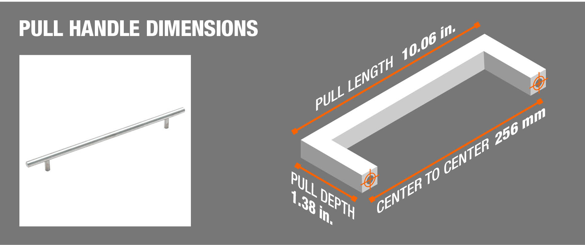 pull handle dimensions