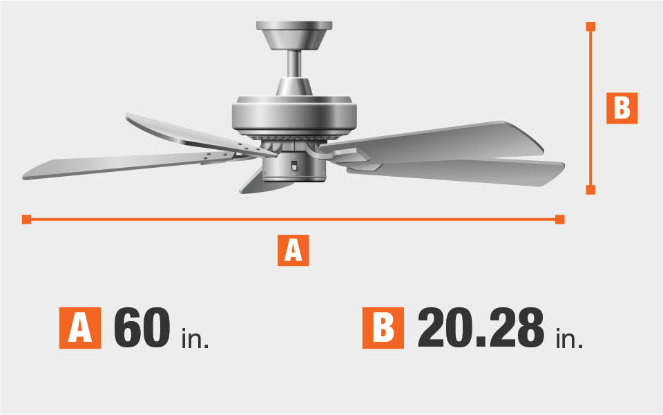 Hampton Bay Langston 60 In Indoor Oil Rubbed Bronze Ceiling Fan Ceiling Fan Dimensions Blade Span And Height