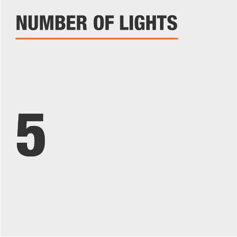 This chandelier has 5 lights.