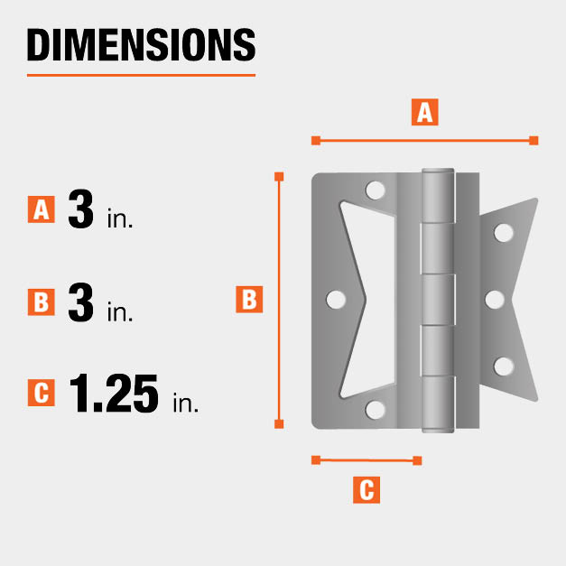Everbilt 3 in. Satin Nickel NonMortise Hinges (2Pack)16120 The